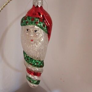 SANTA ICICLE GLASS ORNAMENT